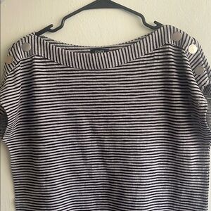 Jones New York Striped Top with Button Accents